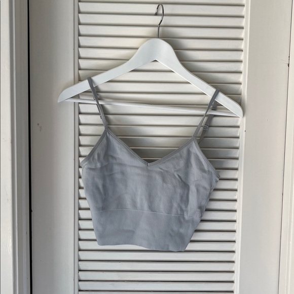 Zella Tops - Light blue Ribbed sports bra